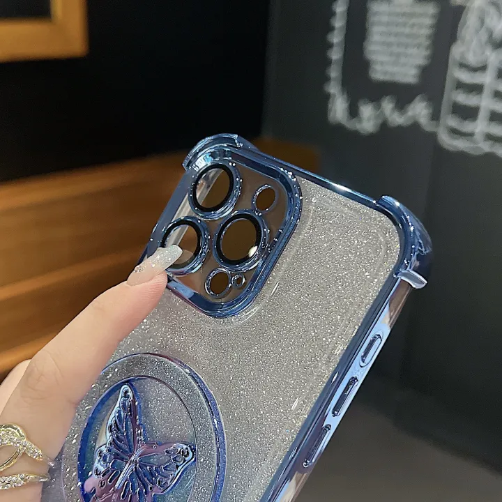 Luxury%20Butterfly%20Glitter%20Holder%20With%20Lens%20Film%20Phone%20Case%20For%20iPhone%2011%2012%2013%2014%2015%2016%2017%20Pro%20Max%20Plus%20Four%20Corner%20Anti%20Fall%20-%20Image%206
