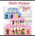 Wall Mounted Multi Purpose Rack - For Toiletries And Kitchen Groceries  Mix colour , home and kitchen accessories. 