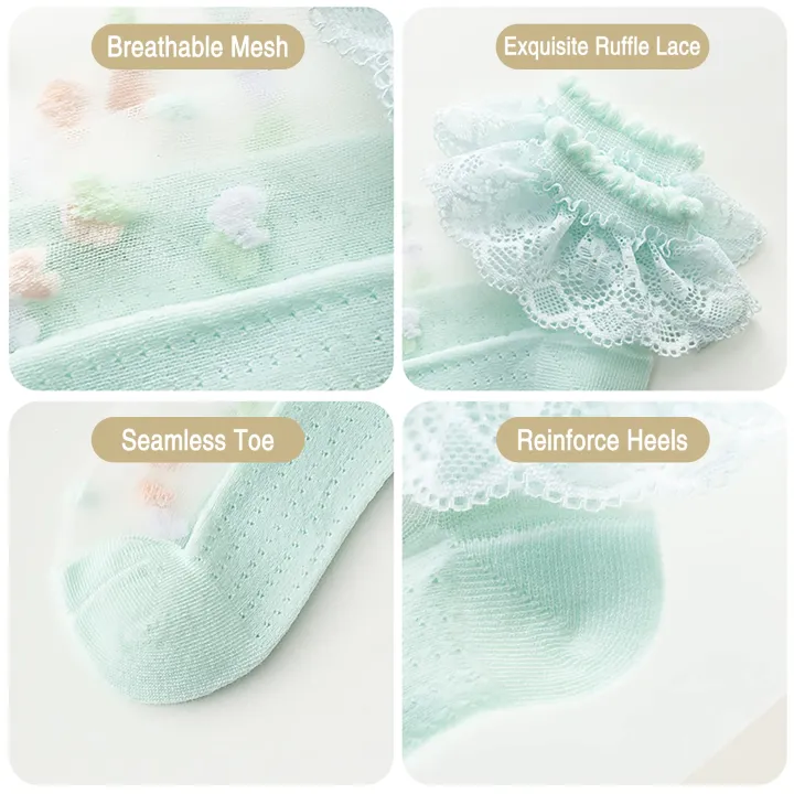 Girls%20socks,%20Ruffles%20Ankle%20Socks%20Transparent%20Silk-%205%20Pack%20Thin%20Lace%20Mesh%20Sheer%20socks%20for%20Toddler%20Girls(3-16%20Years)%20-%20Image%203