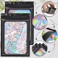 50-500Pcs Holographic Ziplock Bags Plastic Laser Iridescent Zip Bags for Manicure Eyelash Display Earrings Ring Storage Bag. 