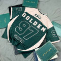 2026 New Women's Spring/Summer Y2K Fashion Casual Golden 97 Mesh Jersey Oversized Breathable Speed Drying Sports T-shirt. 
