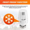 Thermostat Head Radiator Valve, Radiator Thermostat with Zero Position, Radiator Valve Replacement Head for Thread M 30 x 1.5, Radiator Valve Heads for Kitchen Sink, Toilet, Bathroom (White). 