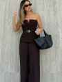 TFMLN Spring Summer Women Strapless Crop 2025 Tops Basic Sleeveless Office Lady Tops Trend Street Classic Solid Tube Tops. 
