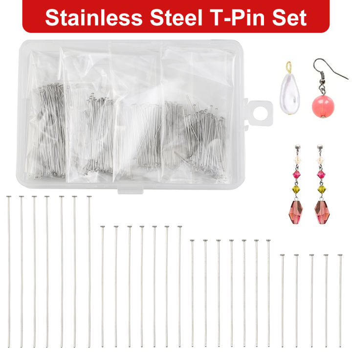 400pcs/box%2035-50mm%20Stainless%20Steel%20Flat%20Pin,%20Stainless%20Steel%20T%20Curved%20Pin%20For%20DIY%20Jewelry%20Making%20Accessories,%20Beading%20Material%20-%20Image%202