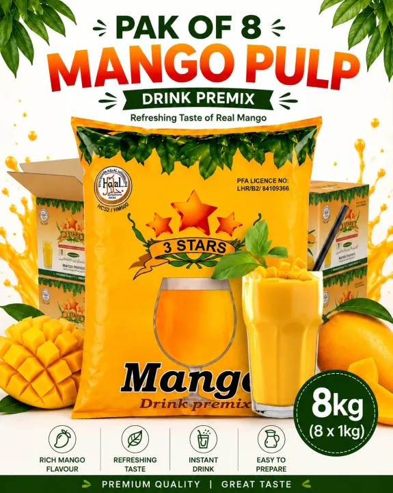 3 Star Mango Pulp Premix 8KG