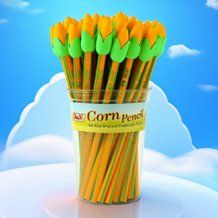 Dux Corn Lead Pencil – Yellow Corn Design with Corn Shape Eraser – Fun ...