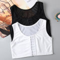 Women's Breathable Chest Breast Binder Wireless Chest Wrap Bandage Thin Short Vest Underwear Les Buckle Tomboy Bra.