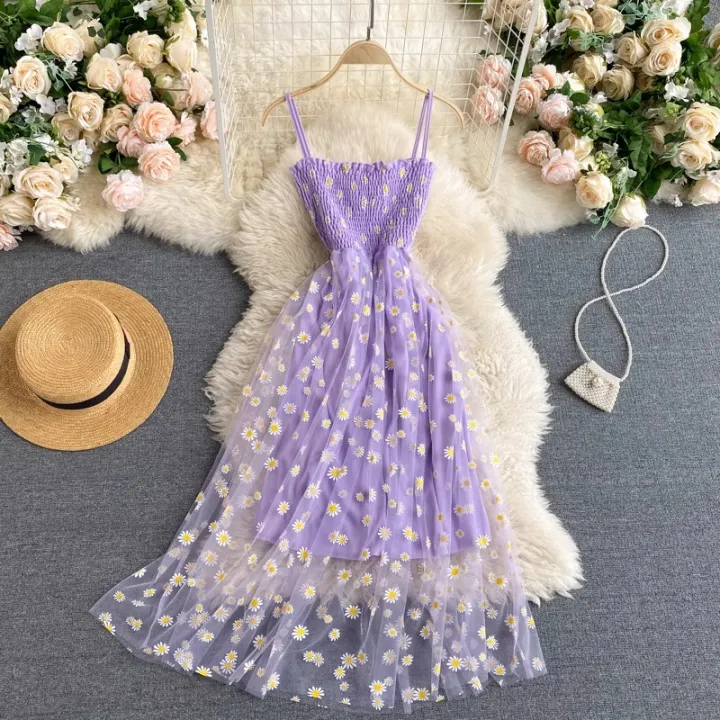 YuooMuoo%20Women%20Dress%202026%20New%20Korean%20Fashion%20Floral%20Print%20Spaghetti%20Straps%20Mesh%20Party%20Dress%20Vacation%20Style%20Lady%20Beach%20Vestidos%20-%20Image%203