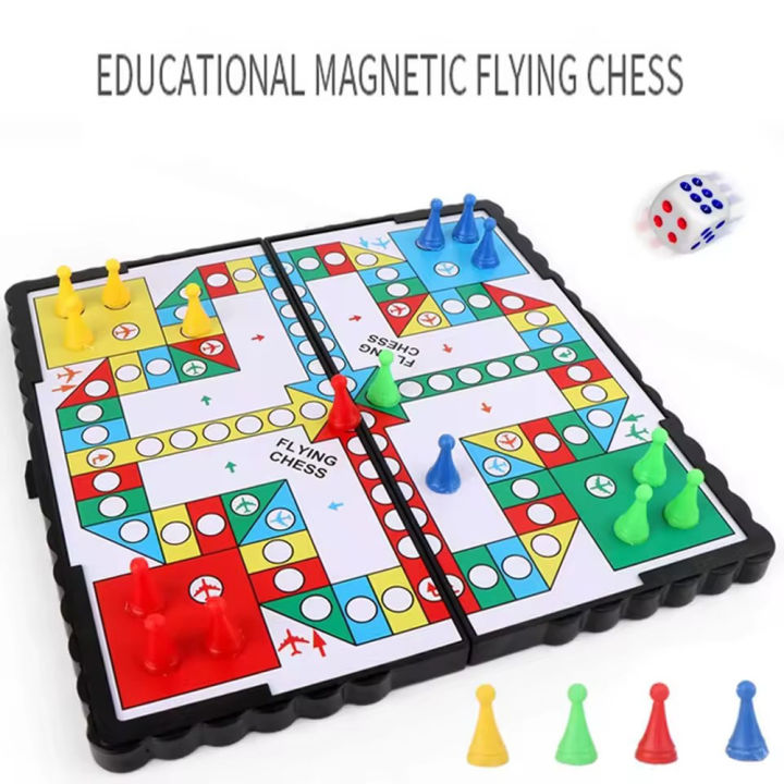 Foldable magnetic flying chess set, crawling mat, portable board game ...