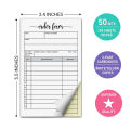 1 receipt book, carbonless paper - sales order, small business invoice book - (50 each white/yellow). 