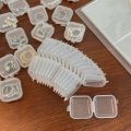 Mini Plastic Jewelry Storage Box Square Transparent Flip Portable Pill Container Jewelry Holder Packaging Earrings Display Case.