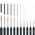 11/22Pcs Black Detail Paint Brushes, Fine Tip Pain Brush Set, Miniature Model Painting Brush for Acrylic, Oil, Scale Model. 