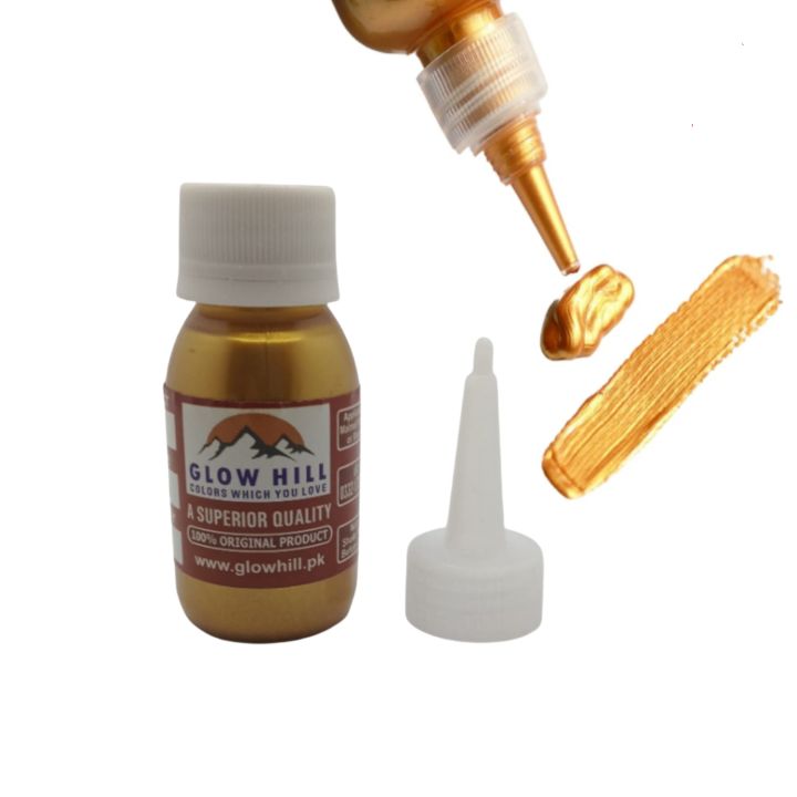 Glow Hill Golden Metallic Acrylic Paint - Permanent Waterproof Paint 60ml and 120ml