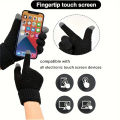 Men's and Women's Winter New Minimalist Knitted Gloves with Mobile Touch Screen Operation Thick and Warm Outdoor Gloves. 
