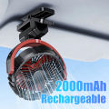 Rechargeable Car Clip Fan 2000mAh USB Portable Cooling Fan 360-Degree Rotation Fan for Seat/Office/Travel 3-Speed Strong Wind. 