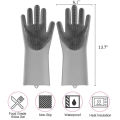 Dishwashing Cleaning Gloves Magic Silicone Rubber Dish Washing Gloves for Household Sponge Scrubber Kitchen Cleaning Tools [1 pair]. 