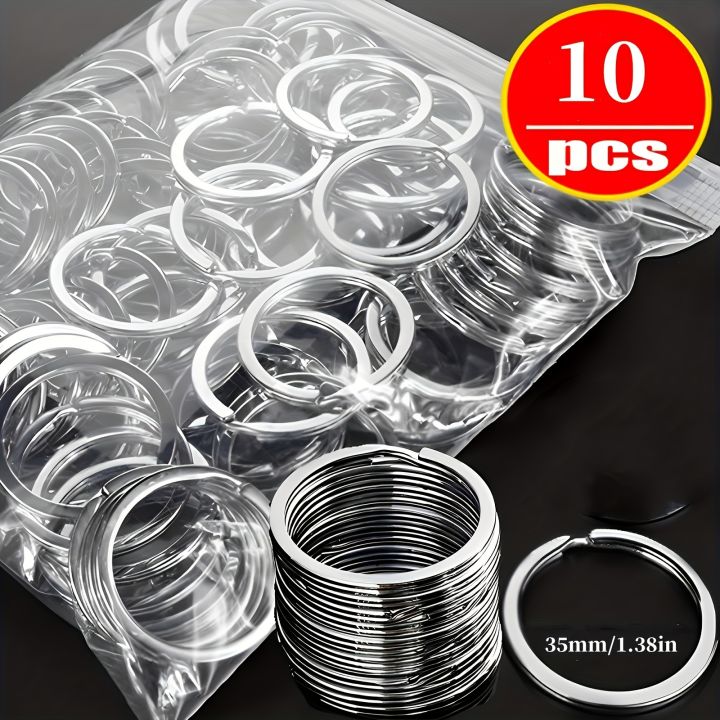 10 PC/Bag Quality Silver Metal Keychain DIY Circular Ring Keychain Split Men Keychain Keyring Accessorie.