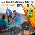 Camping Fan 20000mAh Rechargeable Portable Wireless Camping Ceiling Fan with Light and Remote Outdoor Camping Circulator Fans. 