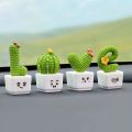 1 Set of 4, Resin Succulent Cactus Mini Green Plant Car Office Home Living Room Crafts Home Decoration Accessories Fairy Garden. 