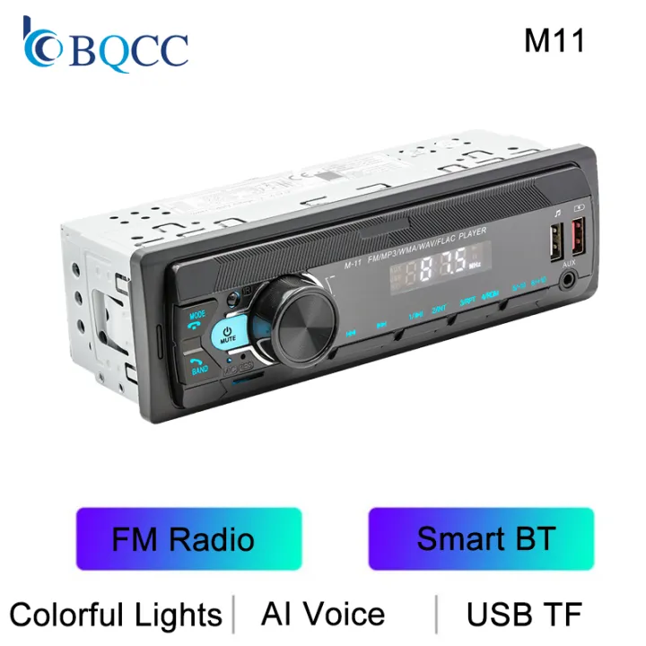 BQCC%201%20Din%20BT%20MP3%20Car%20Player%20Colorful%20Lights%20Hand-free%20USB%20AUX%20Fast%20Charging%20TF%20Auto%20Stereo%20AI-Voice%20Remote%20Control%20Car%20Radio%20-%20Image%207