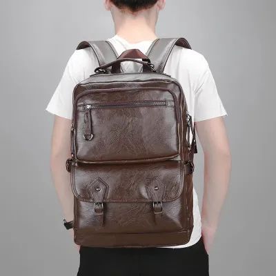 PU Leather Bag For School College And Office | Laptop School Bag Fashion Waterproof Travel Bags Large Capacity Book Bag