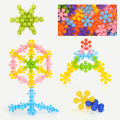 Children's 3D snowflake flake plum blossom building block rotatable toy. 