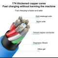 Universal 120W Liquid Silicon Fast Charging Data Cables Micro USB/Type C 6mm Thickness For Samsung Redmi Oppo Realme Oneplus. 