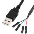4*1Pin  Motherboard Female Header to USB 2.0 Male /Female Dupont Extender Cable 0.3m；. 