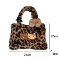 Sanrio Hello Kitty Leopard Print Handbag Y2K Spicy Girls Women Shoulder Bag Kawaii Underarm Tote Lightweight Durable Girl Gifts. 