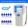 10 English Frequency RFID Copier Duplicator 125KHz Key fob NFC Reader Writer 13.56MHz Encrypted Programmer USB UID Copy Card Tag. 