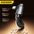 Essager PD 2 in 1 USB A Cable 90 Degree Angle Type C/Lightning Fast Charging Cable For iPhone 16 15 14Pro Max iPad .