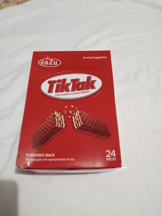 Box of Tik Tak Chocolate Coated Wafers -Wafer Biscuits -24 Pieces in a Box- Made in Pakistan