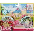 Barbie bicycle with basket of flowers. 