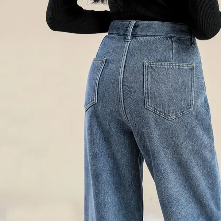 Winter%20Girls%20Plush%20Thermal%20High%20Waist%20Solid%20Jeans%20Lady%20Fleece%20Snow%20Warm%20Denim%20Pants%20Women%20Baggy%20Straight%20Leg%20Daily%20Trousers%20-%20Image%206
