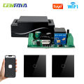 CENFAYA Tuya WiFi RF Smart Switch DC 9-80V Mini Relay Receiver Module 433mhz Touch Wall Panel Remote Control for Alexa. 