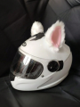 2-Pack Faux Fur Cat Ears Helmet Accessories, Detachable Plush Kitty Ears, Fits Motorcycle/Electric Bike/Ski Helmet, Cute Decor f.