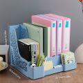 Multi-Layer A4 Document Holder Rack, PP Material Desk Organizer with Storage Box and Bookshelf for Office Supplies, File Rack. 