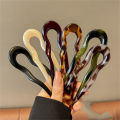 U-Shaped Hair Fork Fashion Tortoiseshell Acetate Acrylic Hairpin Geometric Headwear Hair Sticks Women Girls Hair Accessories. 