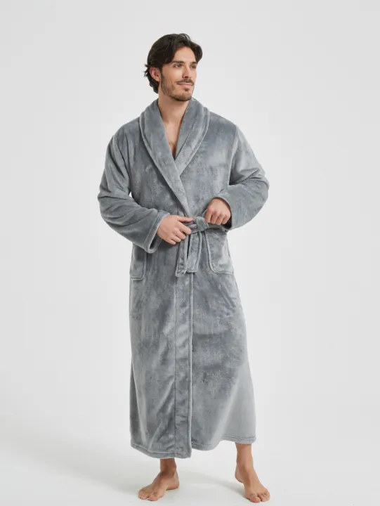American-Style%20Autumn/Winter%20Couples'%20New%20Bathrobe,%20Morning%20Robe,%20Nightgown%20Men's%20Winter%20Pyjamas,%20Homewear%20Flannel%20Nightgown%20-%20Image%206