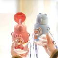 Cute Rabbit Water Bottle With Straw Leak Proof Bpa free. 