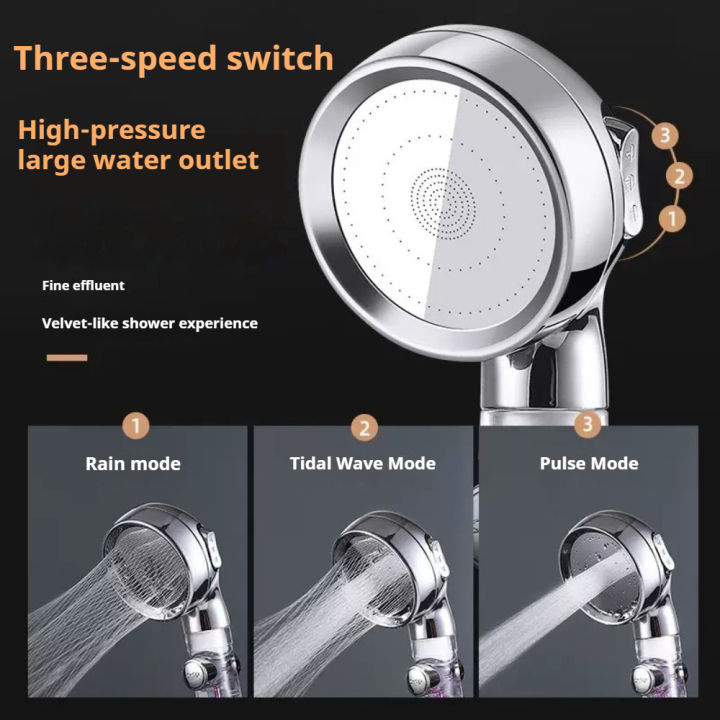 1Pc%203%20Modes%20Turbocharged%20Shower%20Head%20Adjustable%20High%20Pressure%20Water%20Saving%20Handheld%20Showerhead%20Massage%20Filter%20Rainfall%20Nozzle%20-%20Image%205