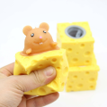 Cute Squishy Toys Cheese Mouse Toys Funny Rat Cup Squeeze Cup Toys for Kids Stress Reliever Toys Slime. 