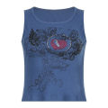 Y2k Crop Top Aesthetic clothing ​Fairy Grunge Rhinestone Graphic Tank Tops 90's Black Ribbed Sleeveless Tank Top Y2k. 