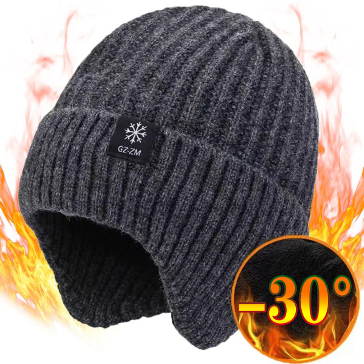 Outdoor%20Men%20Winter%20Knitted%20Hat%20Plush%20Warmth%20Peaked%20Cap%20Earmuff%20Casual%20Fashion%20Faux%20Fur%20Lined%20Hooded%20Hats%20Cycling%20Ear%20Protection%20-%20Image%207