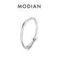 MODIAN Minimalist 925 Sterling Silver Thin Stackable Smooth Rings Classic Gold Color Fine Jewelry For Women Girl Party Gifts. 