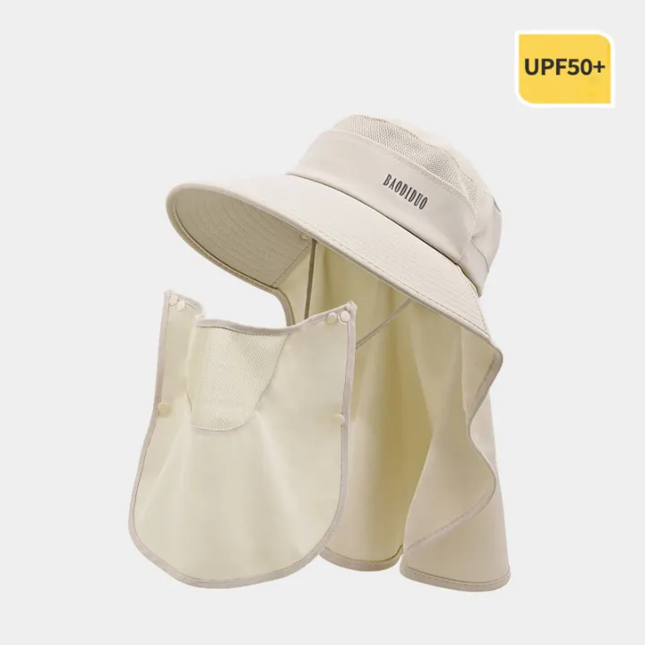 Summer%20Women%20Large%20Brim%20UV%20Protection%20Fisherman%20Hat%20with%20Leaking%20Ponytail%20Waterproof%20Bucket%20Hat%20Outdoor%20Breathable%20Sunscreen%20Cap%20-%20Image%204