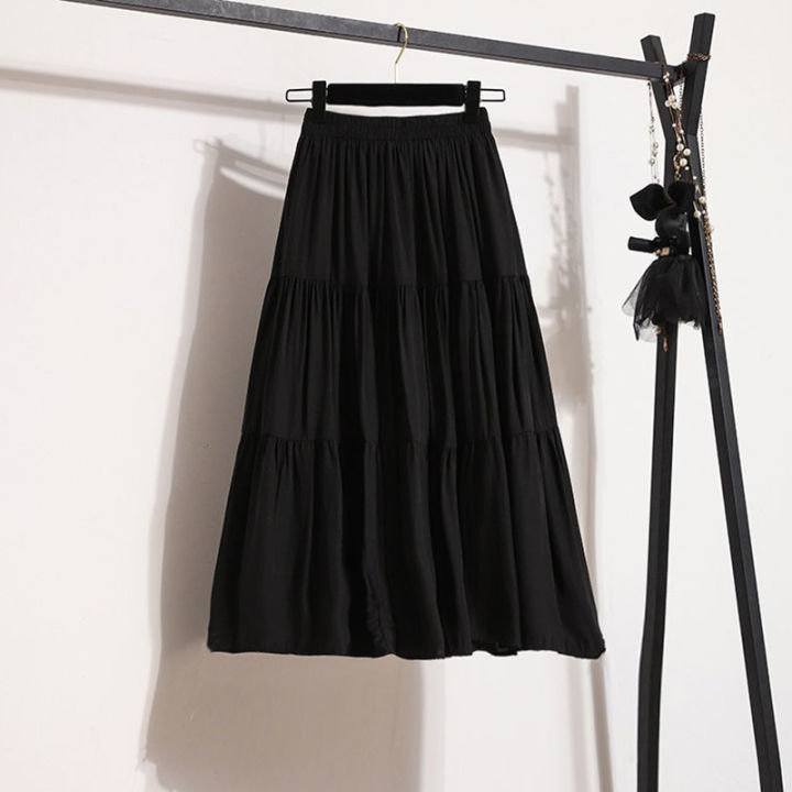 A-line%20Skirt%20High%20Waist%20Casual%20Slimming%20Cake%20Skirt%20Versatile%20Mid%20Length%20Dress%20Youthful%20Women%20New%20In%20Clothes%20Sweet%20Black%20Trend%20-%20Image%202