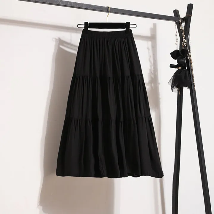A-line%20Skirt%20High%20Waist%20Casual%20Slimming%20Cake%20Skirt%20Versatile%20Mid%20Length%20Dress%20Youthful%20Women%20New%20In%20Clothes%20Sweet%20Black%20Trend%20-%20Image%202