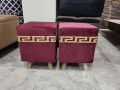 ottoman stools pair velvet stuff sofa chair stool living room bedroom stools (pack of 2). 