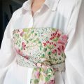 1Pc Japanese Haori Kimono Yukata Obi Belt Decor Brocade Jacquard Fabric Waistband Shirt Dress Decor Chest Wrapped Cummerbunds.